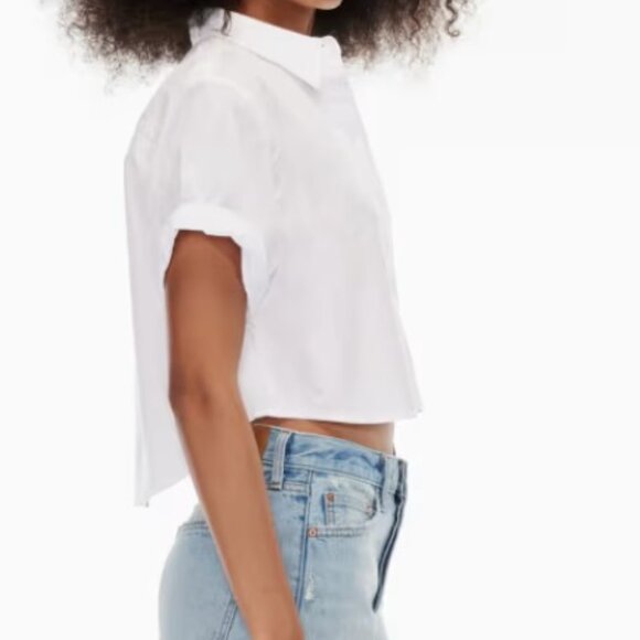 The Jane Cropped Shirt (button-up denim shirt) - Picture 3 of 5